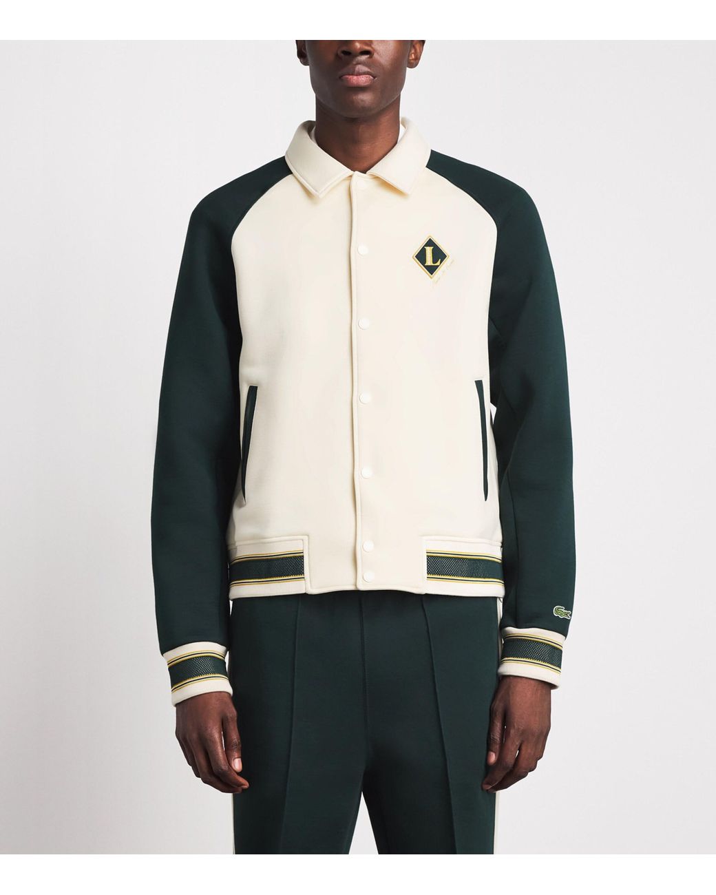 Lacoste Natural Cotton-Blend Varsity Jacket for men