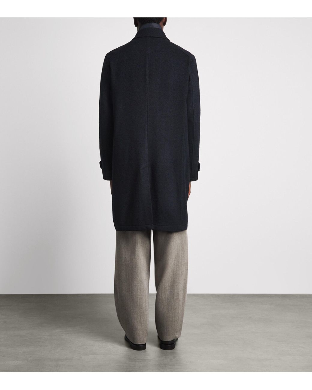 Corneliani Blue Virgin Wool-Cashmere Overcoat for men