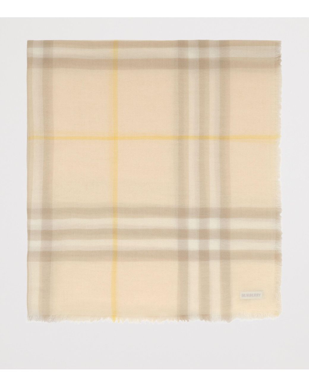 Burberry Natural Wool Check Scarf