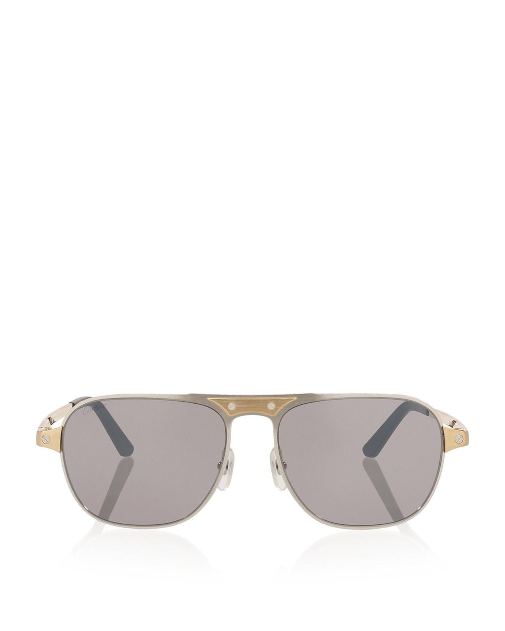 Cartier Gray Rectangular Aviator Sunglasses for men