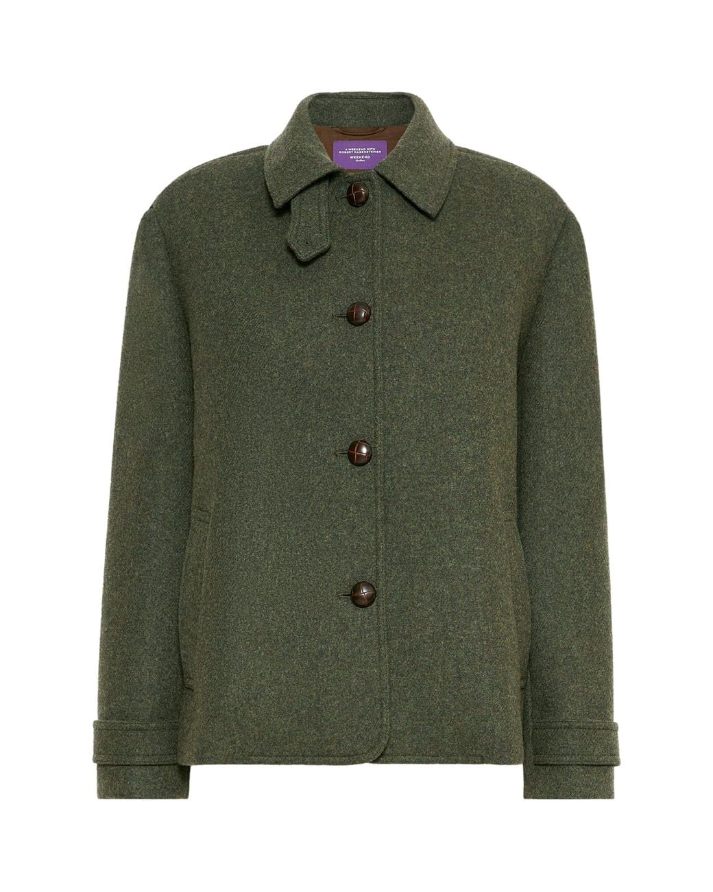 Weekend by Maxmara Green Virgin Wool-Blend Coat