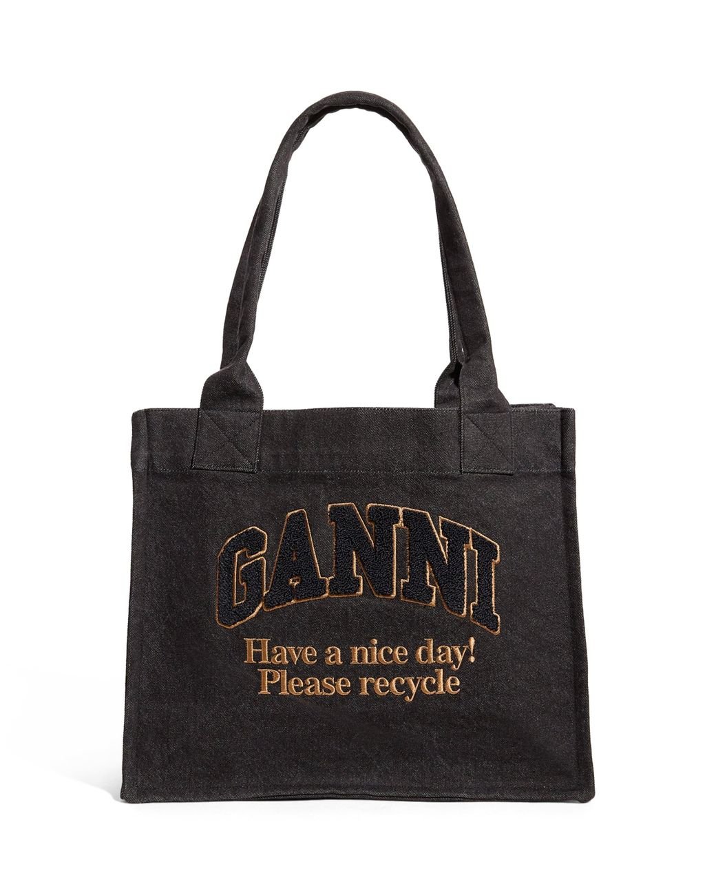 Ganni ◆ Large Easy Shopper Animal Print bag【 残りわずか】 Ganni Easy Leopard-Print Cotton-Canvas Large Shopper Bag