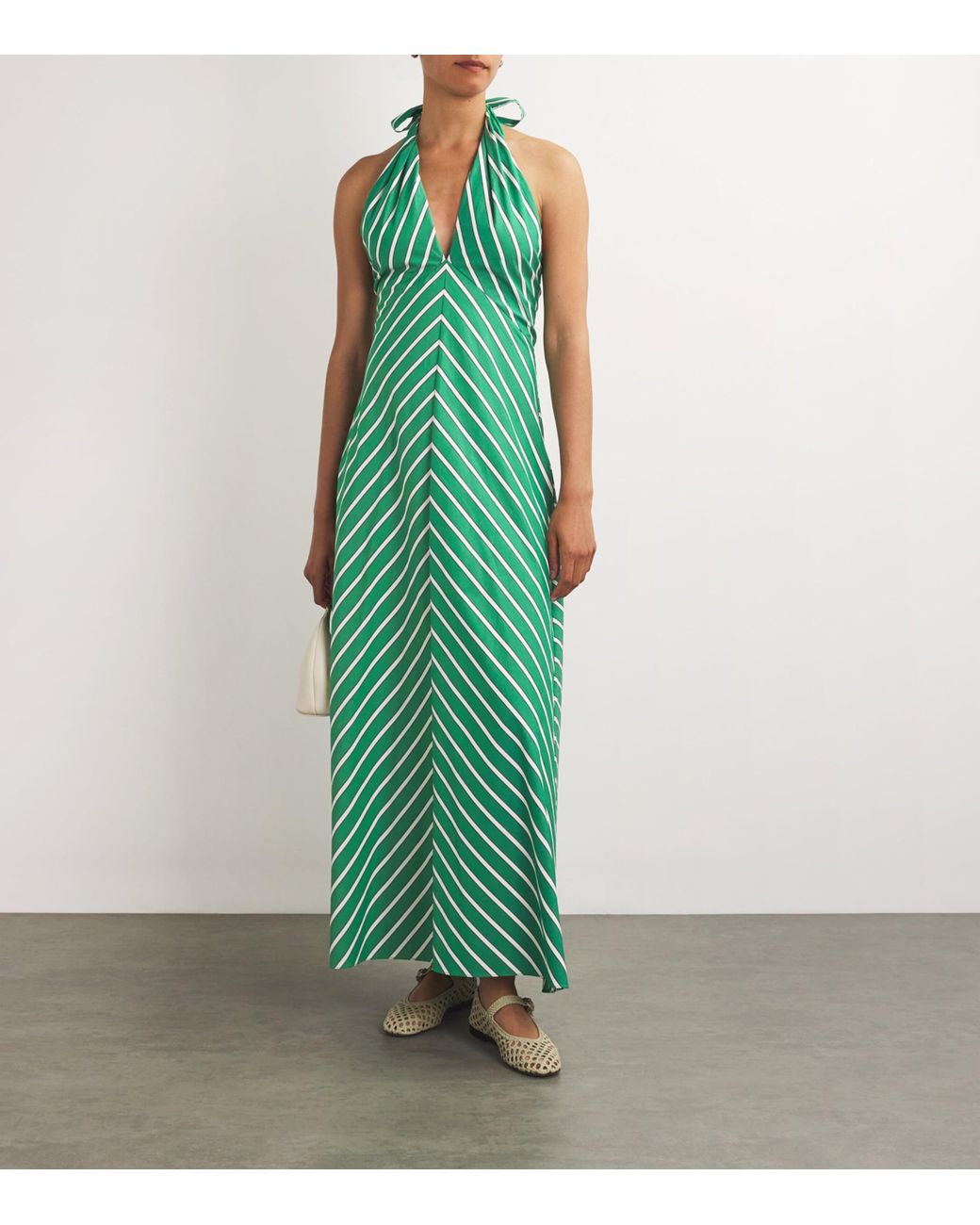 slim fit dress slacks Green Striped Maxi Dress – Mint Velvet