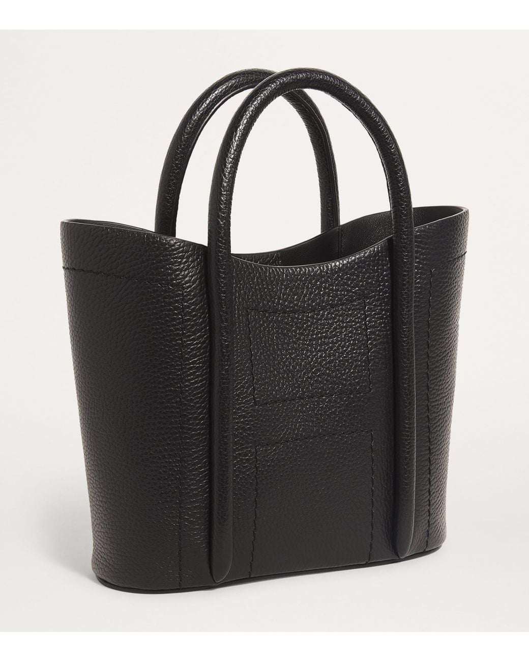 Harrods Black Grab Leather Rope Tote Bag