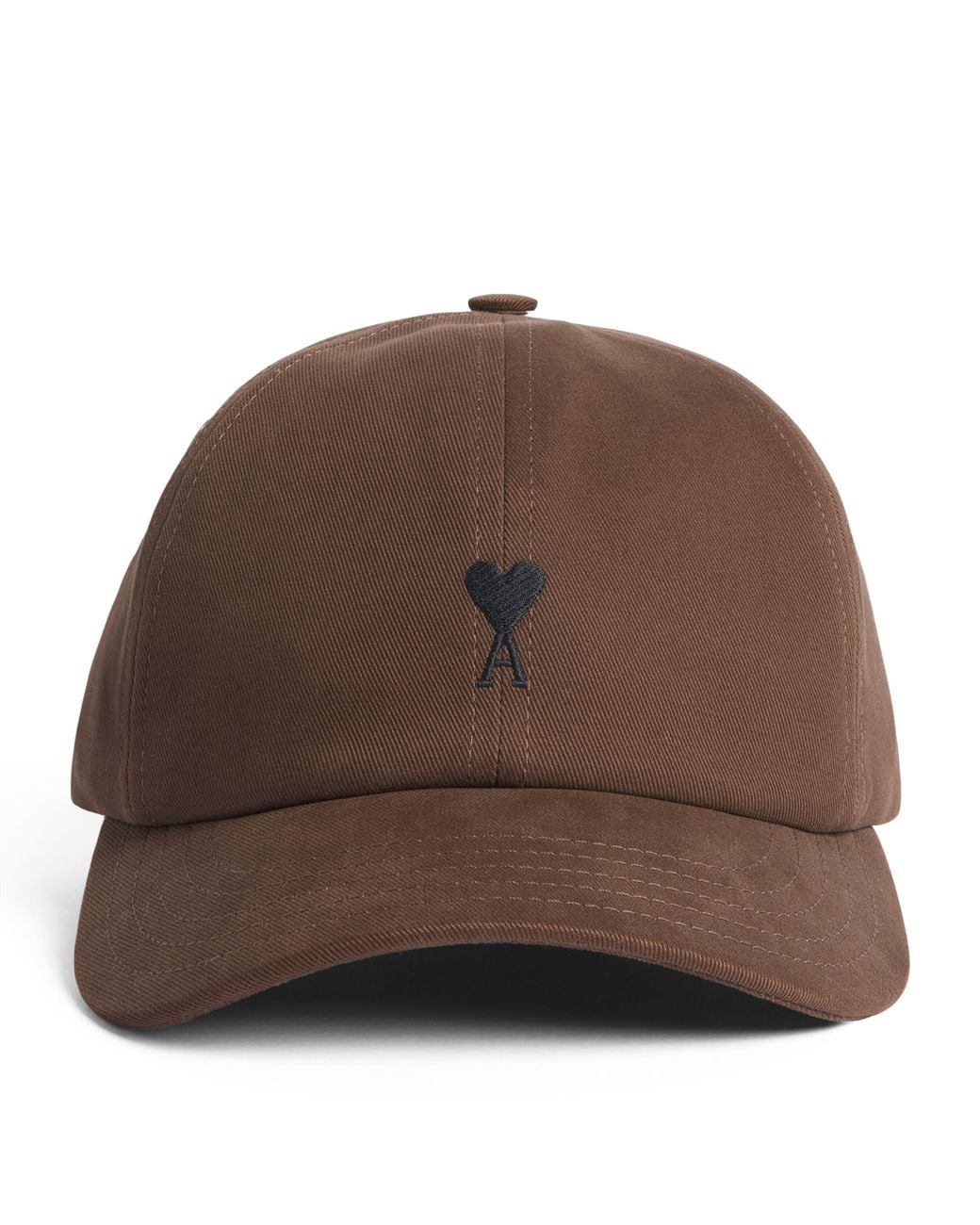 AMI Brown Embroidered Logo Baseball Cap for men