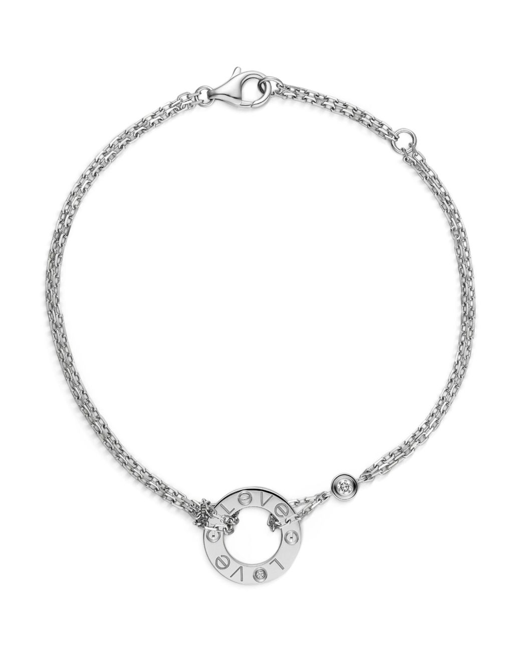 Cartier White And Diamond Love Chain Bracelet