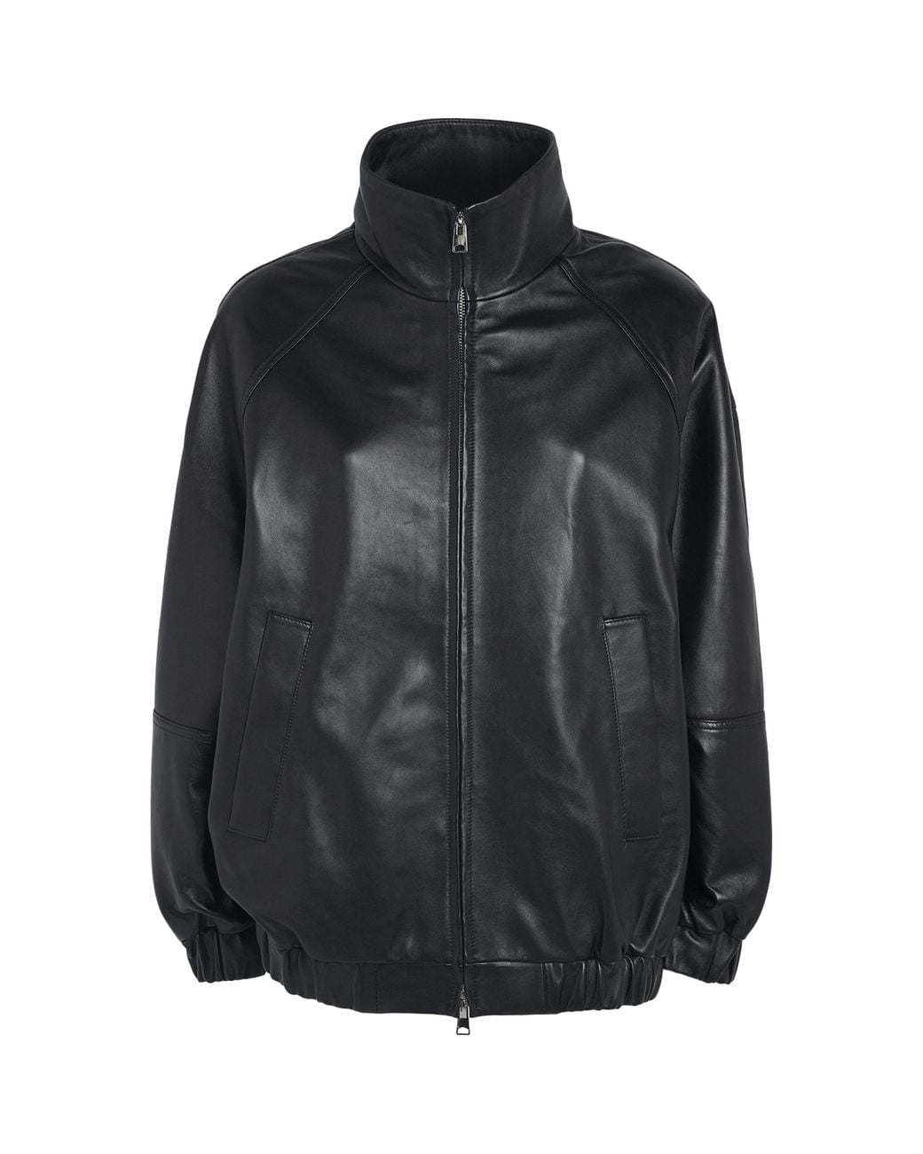 Charoux Black Globe Leather Bomber Jacket