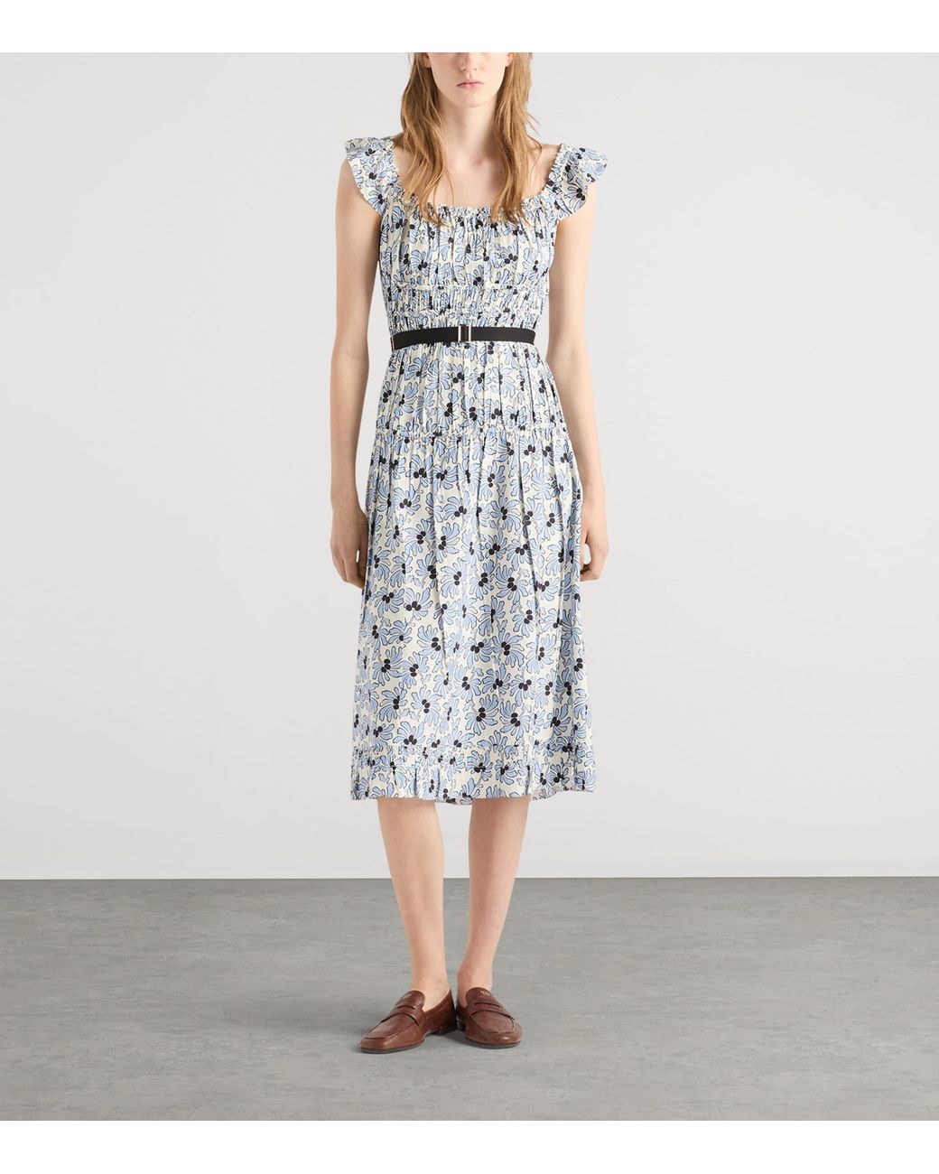 Prada Multicolor Floral Print Pongé Dress