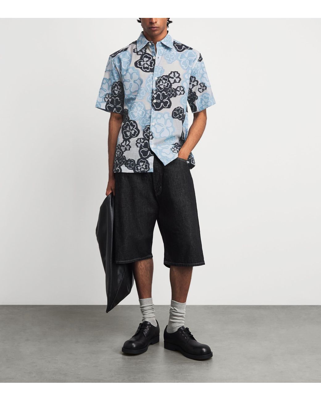 NN07 Blue Floral Jacquard Freddy Shirt for men