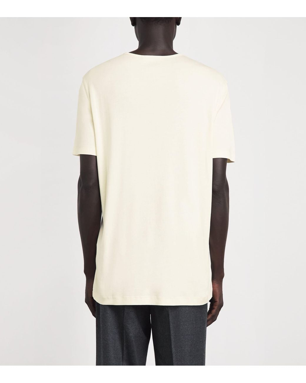 Lemaire White Cotton Scoop-Neck T-Shirt for men