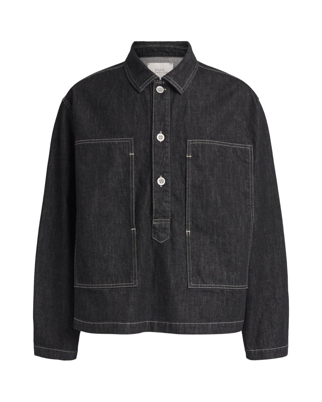 Studio Nicholson Black Denim Pullover Shirt for men
