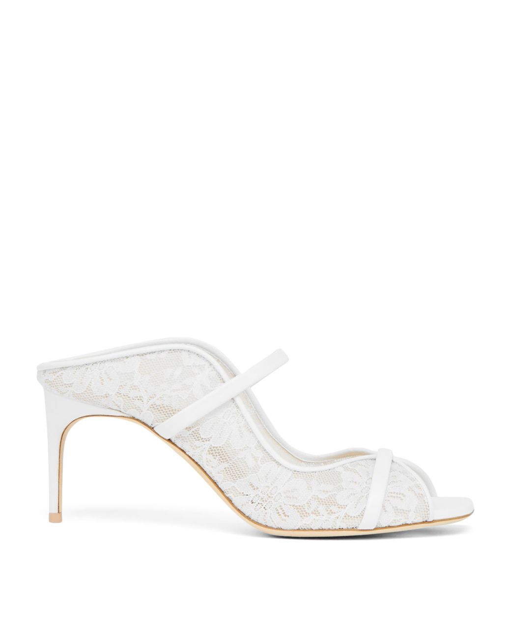 Malone Souliers White Lace Noah Heeled Sandals 70