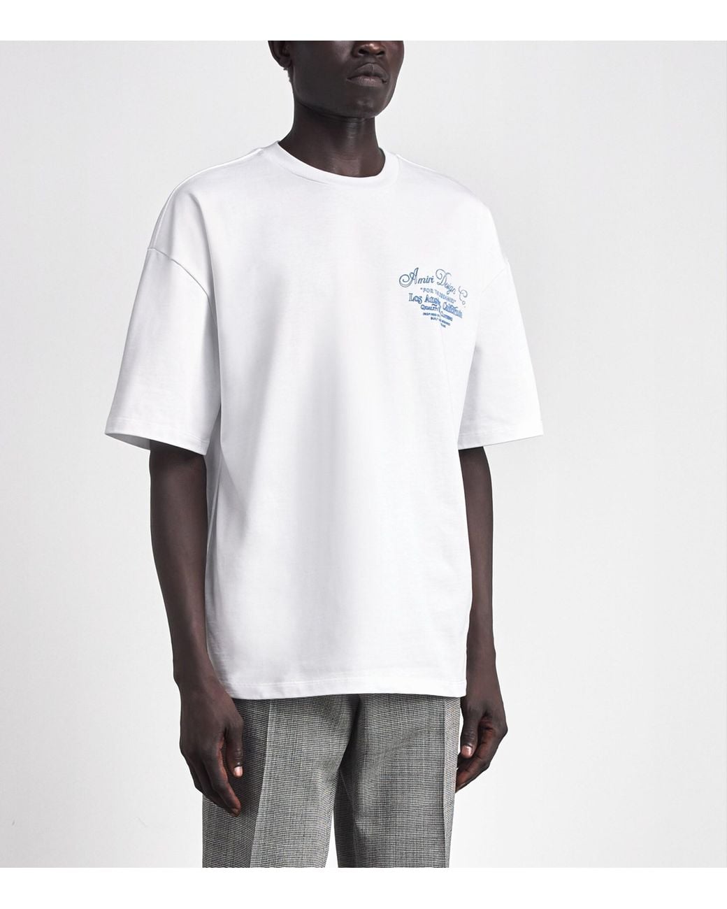 Amiri White Cotton Dreamers Stitch T-Shirt for men