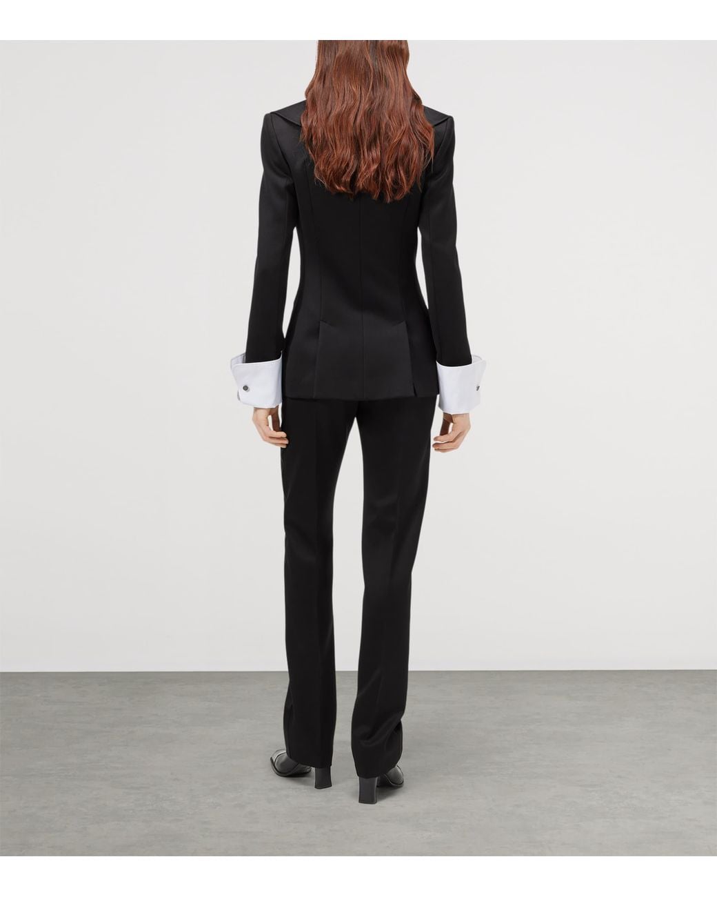 McQueen Black Wool Waterfall-Collar Blazer