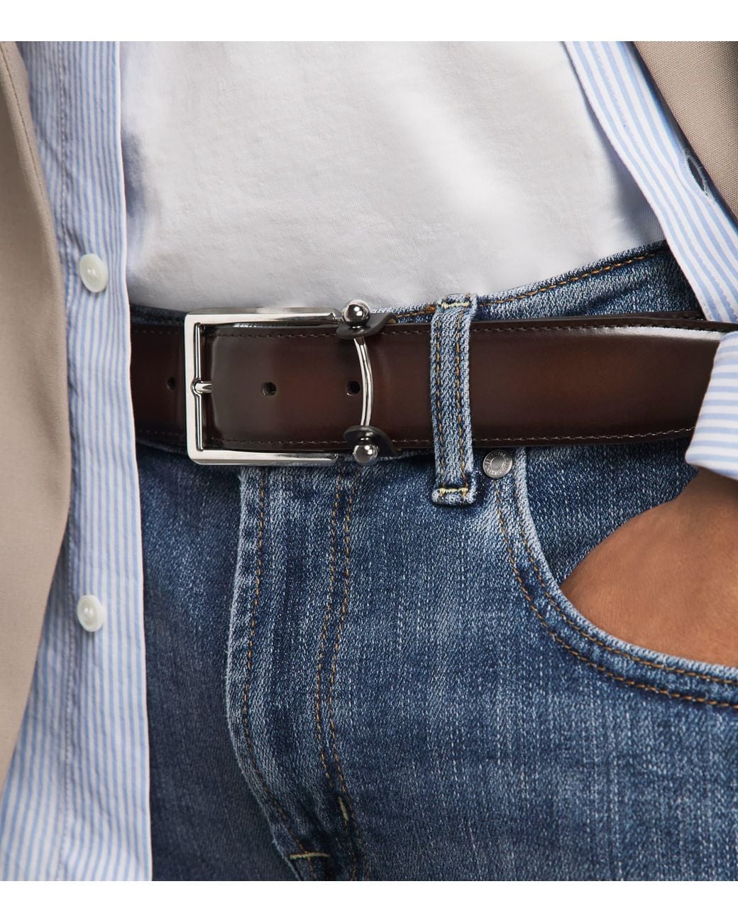Christian Louboutin Brown Chambeliss Leather Belt for men