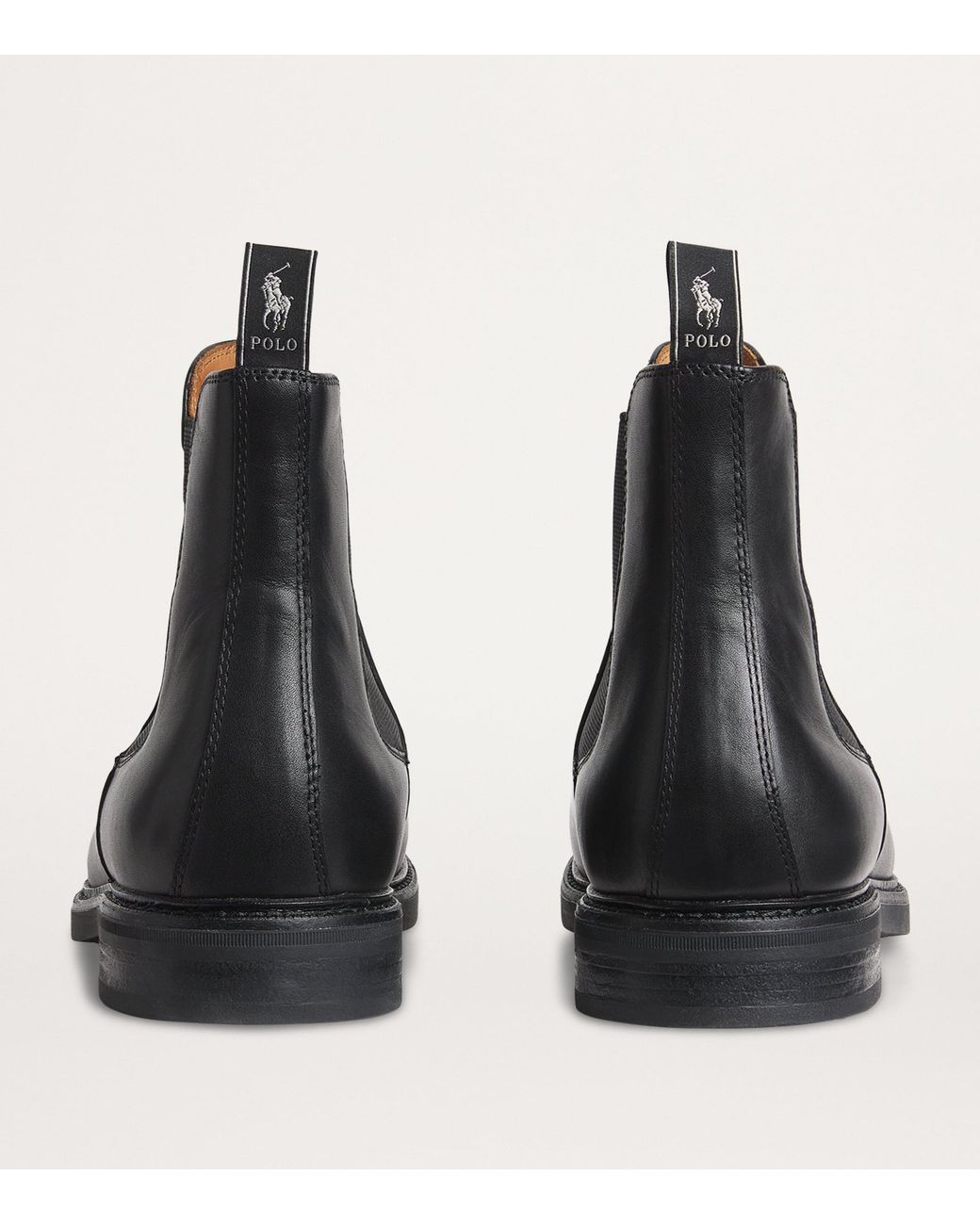 Polo Ralph Lauren Black Leather Asher Chelsea Boots for men