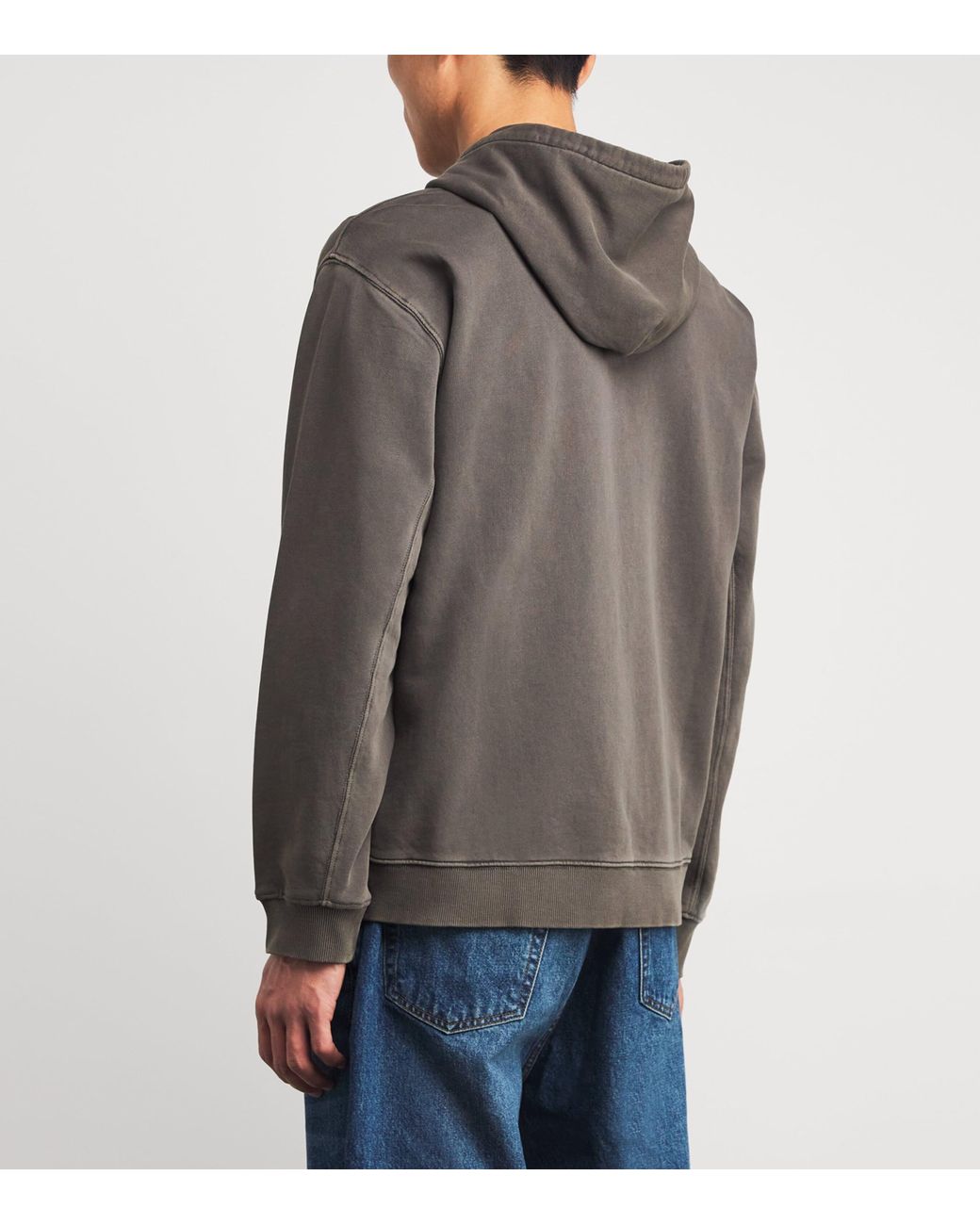 PAIGE Gray Cotton Zip-Up Avon Hoodie for men