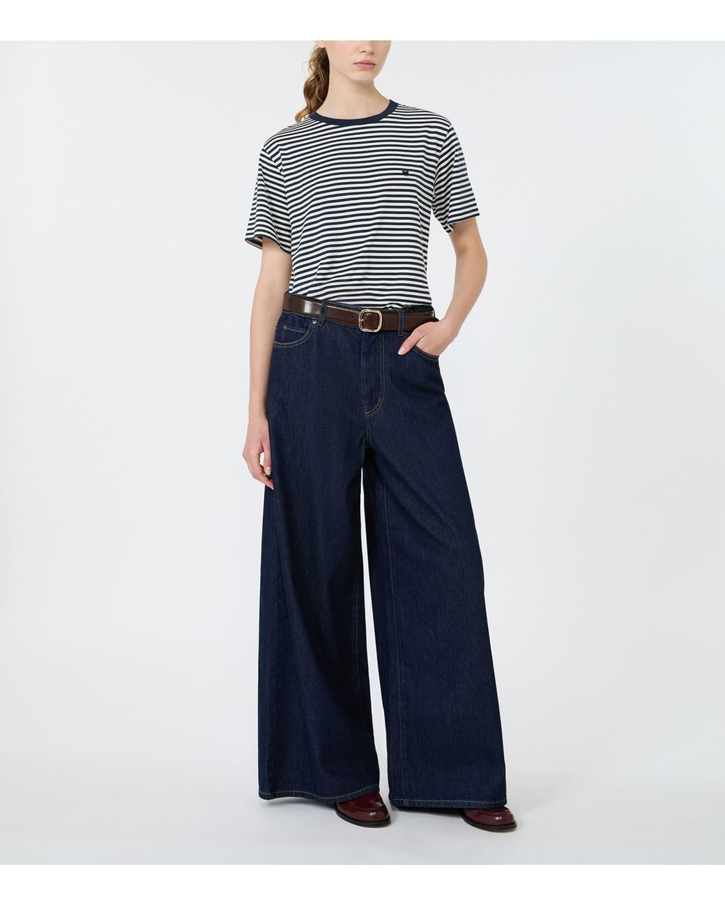 Weekend by Maxmara Blue High-Rise Wide-Leg Jeans