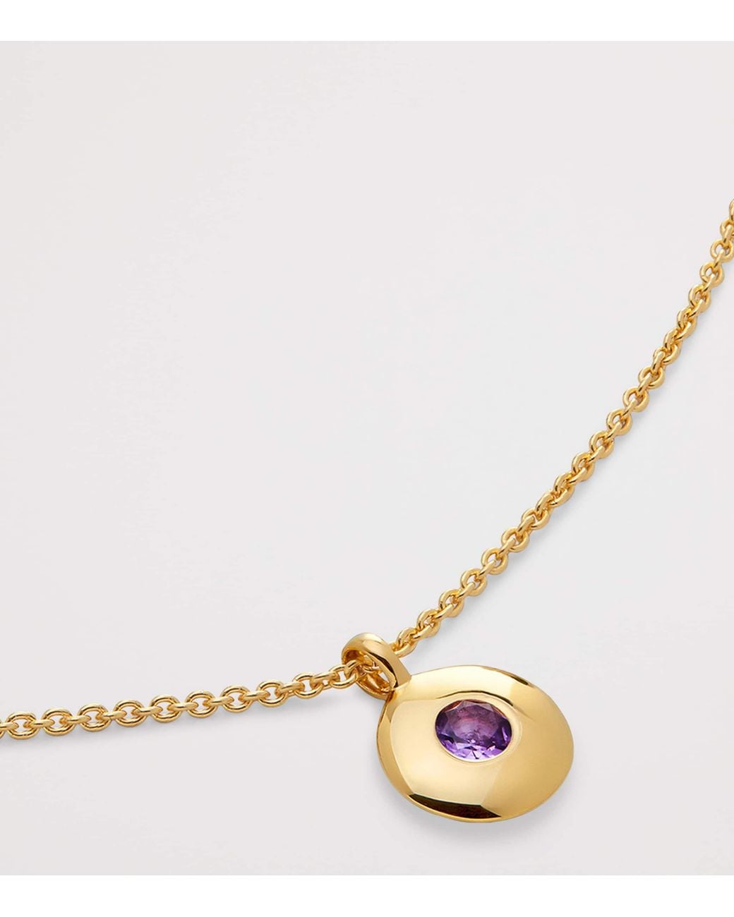 Monica Vinader Metallic Vermeil And Amethyst February Birthstone Necklace