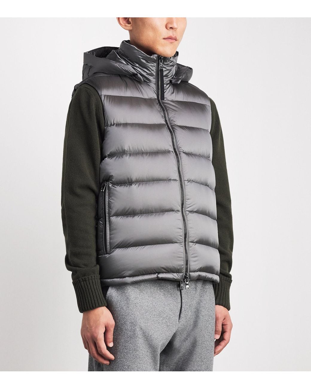 Bogner Gray Quilted Down Holger Gilet for men