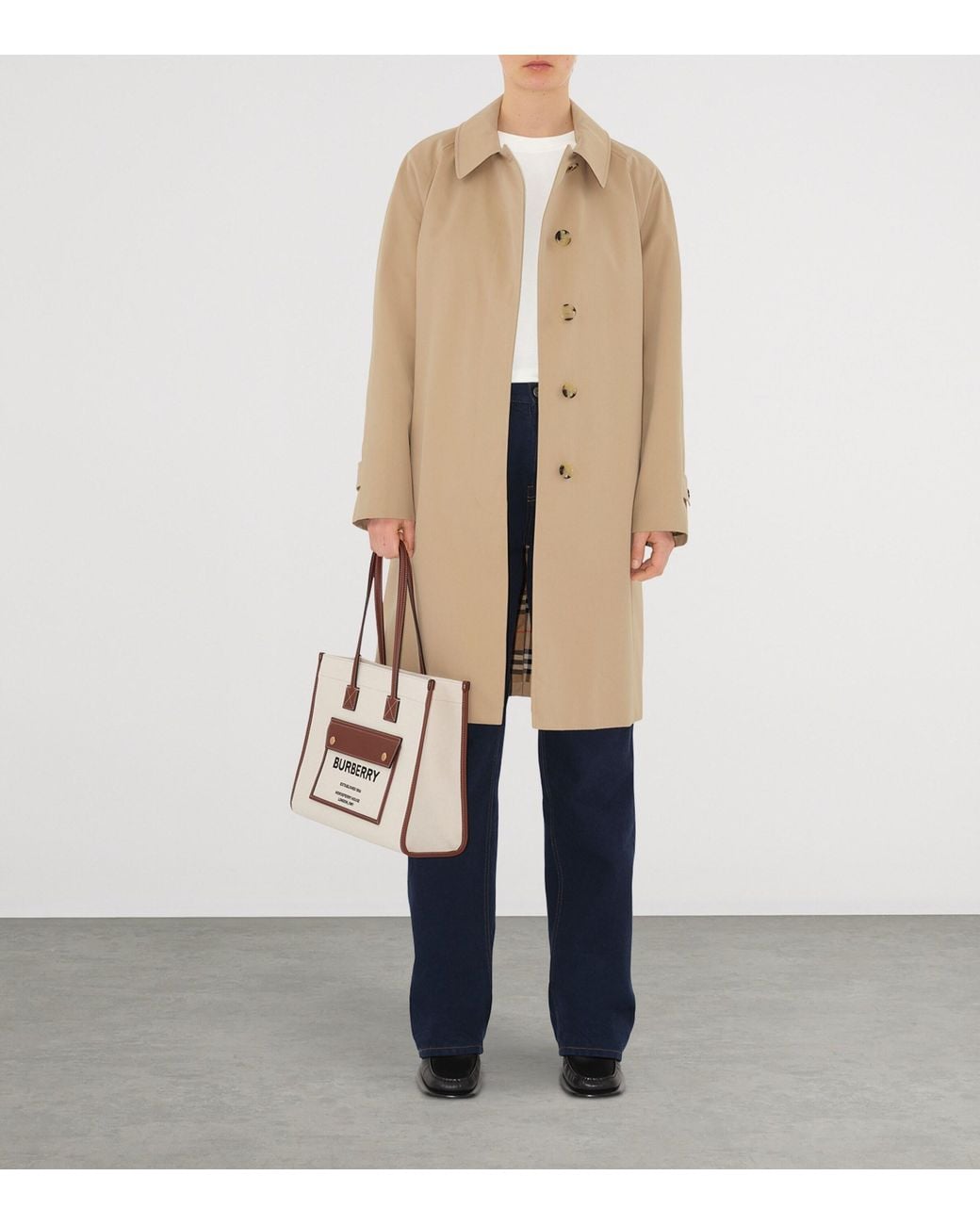 Burberry White Small Freya Tote Bag