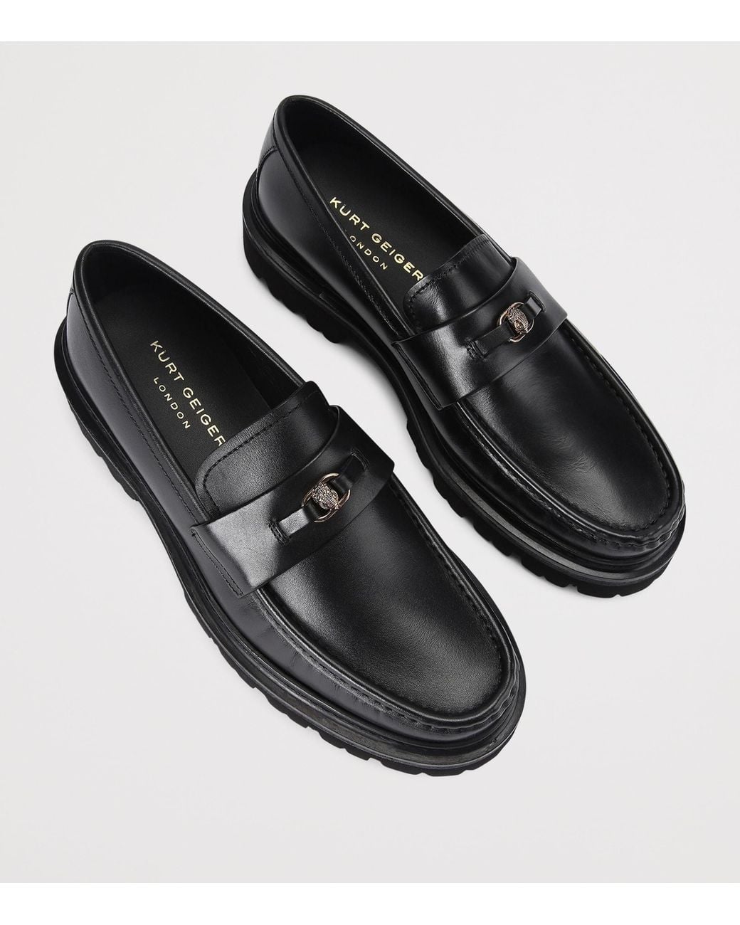 Kurt Geiger Black Leather Fenchurch Loafers for men