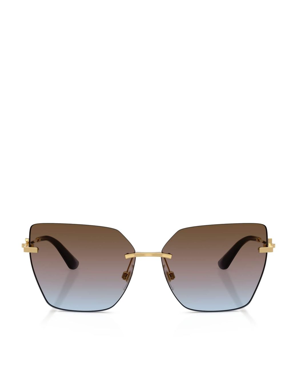 Dolce & Gabbana Brown Metal Cat Eye Sunglasses