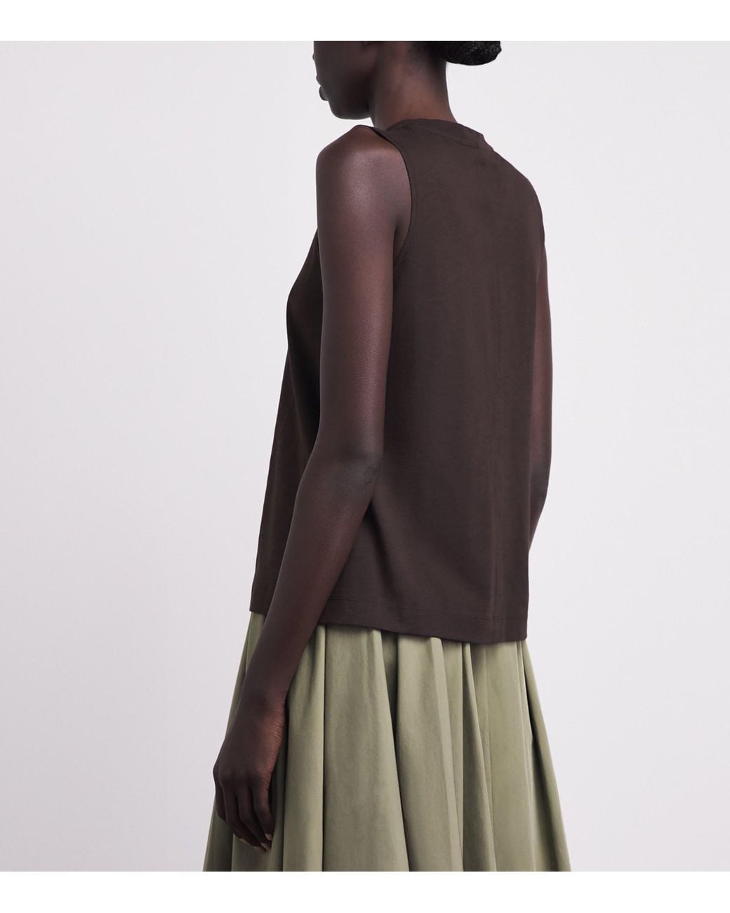 ME+EM Brown Organic Cotton Swing Tank Top