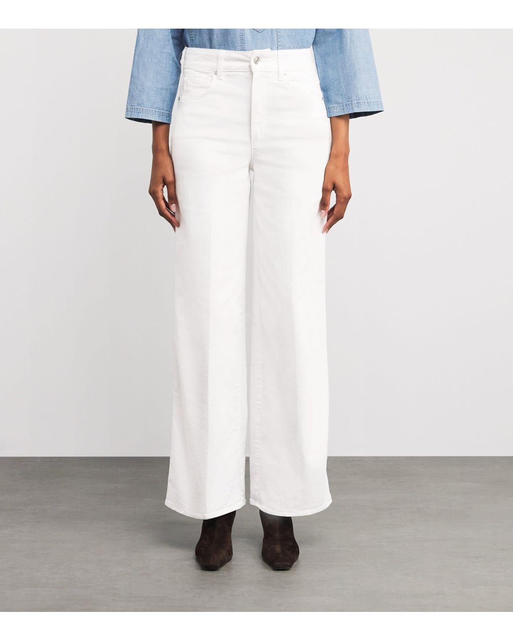 PAIGE White Sasha Wide-Leg Jeans