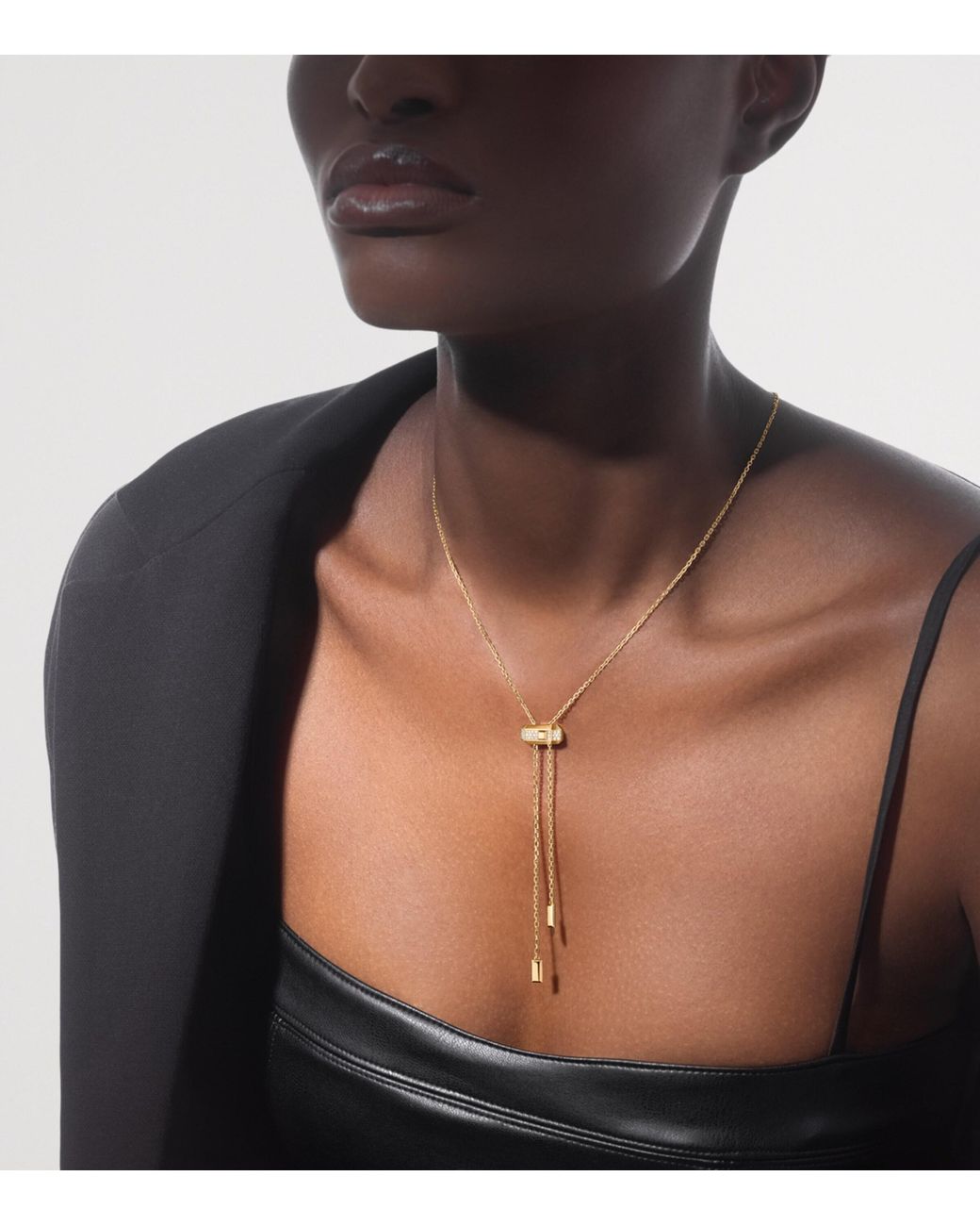 Messika Metallic Moderniste And Diamond Tie Necklace