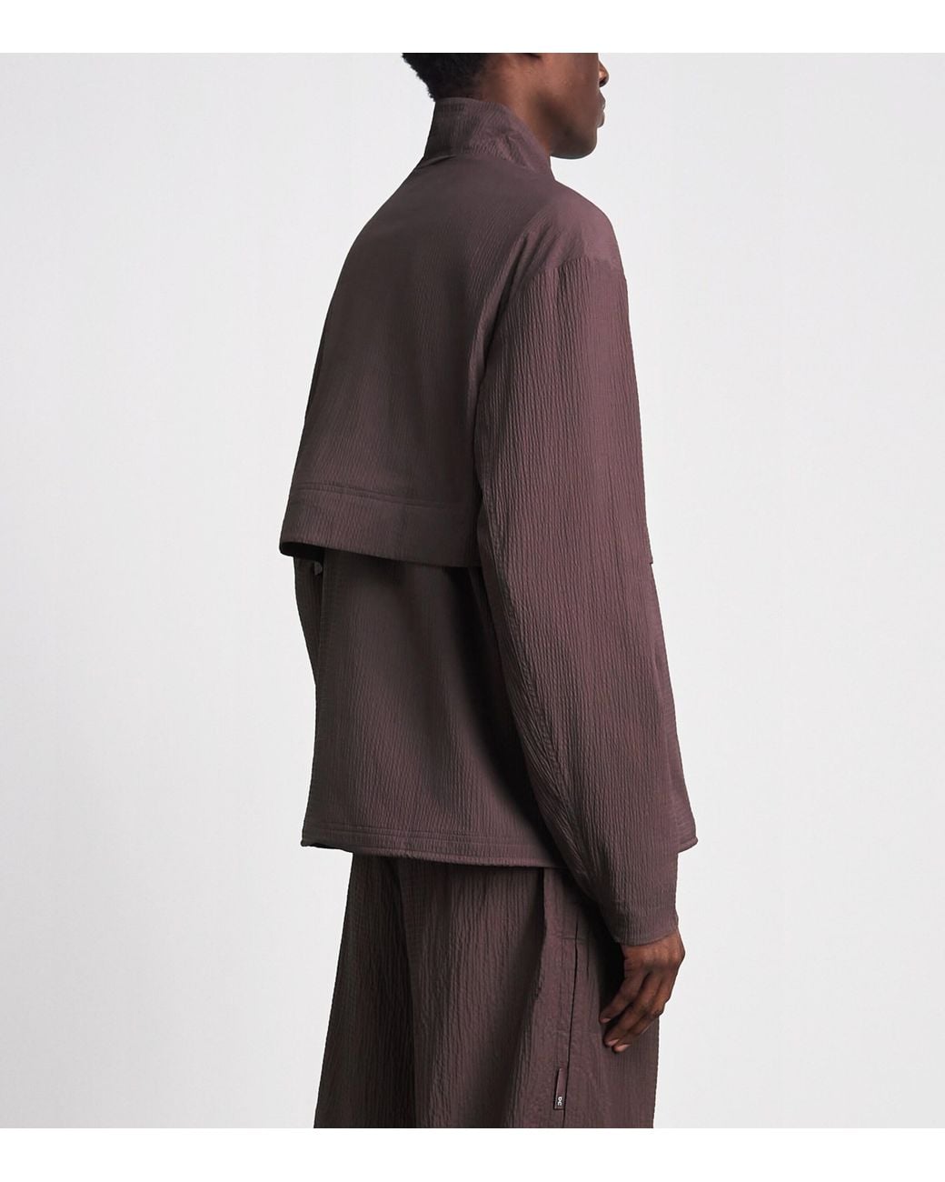 On Shoes Brown Textured Courtside Half-Zip Jacket for men