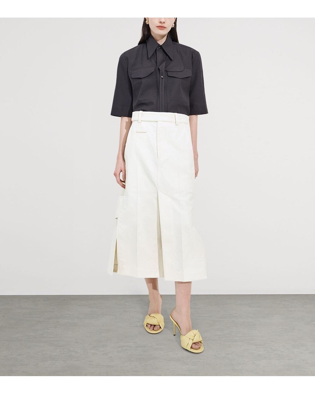 Bottega Veneta Natural Leather Knot Cherry Mules 90