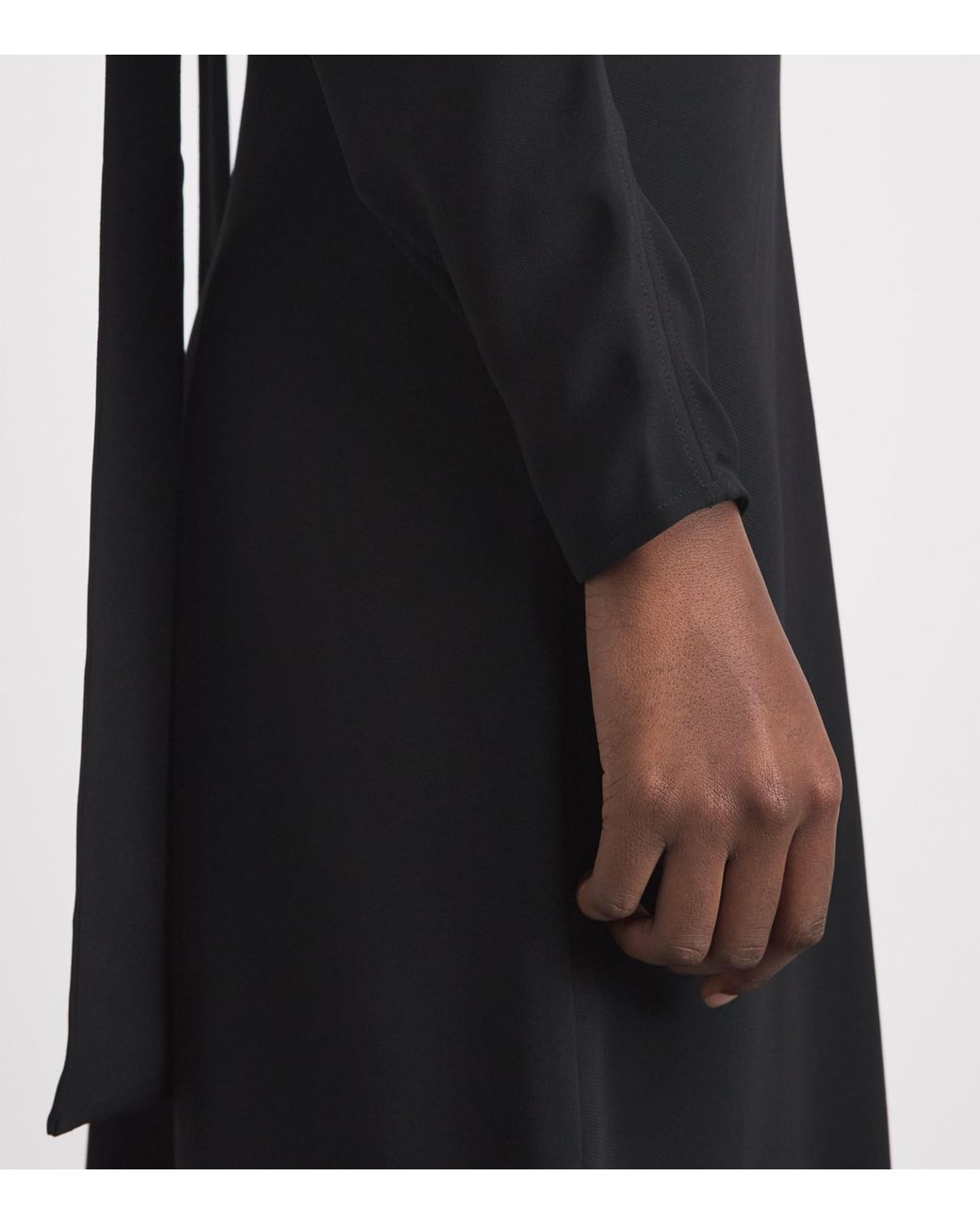 Totême Black Slouch-Waist Midi Dress