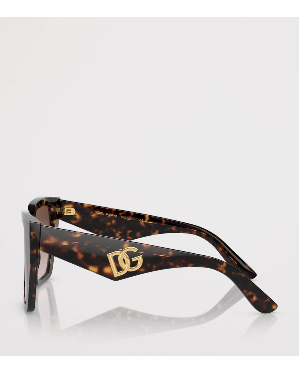 Dolce & Gabbana Brown Tortoiseshell Oversized Square Sunglasses