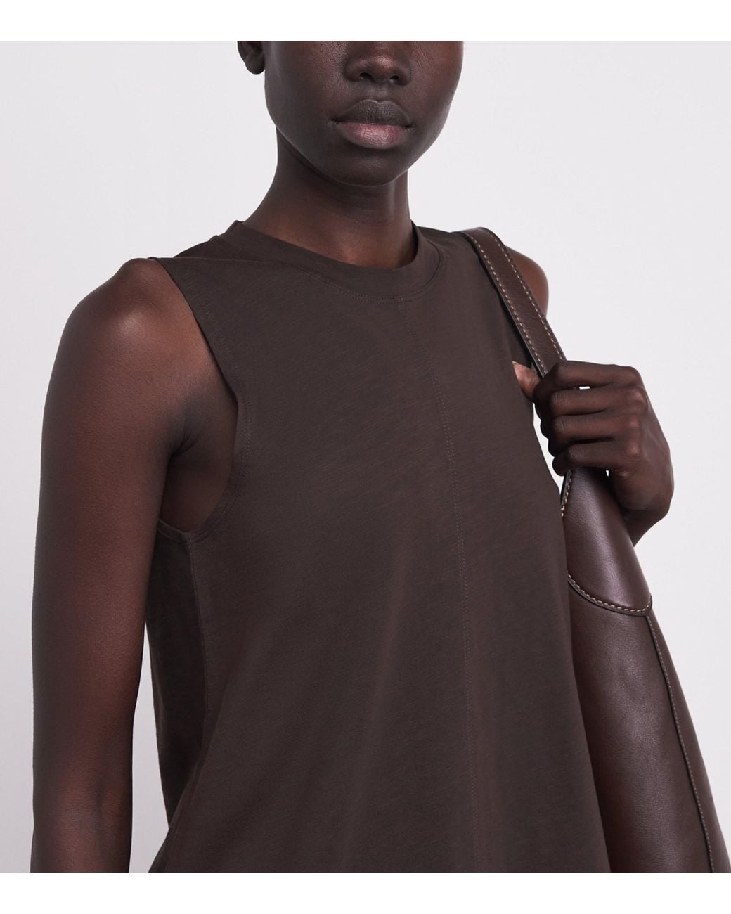 ME+EM Brown Organic Cotton Swing Tank Top