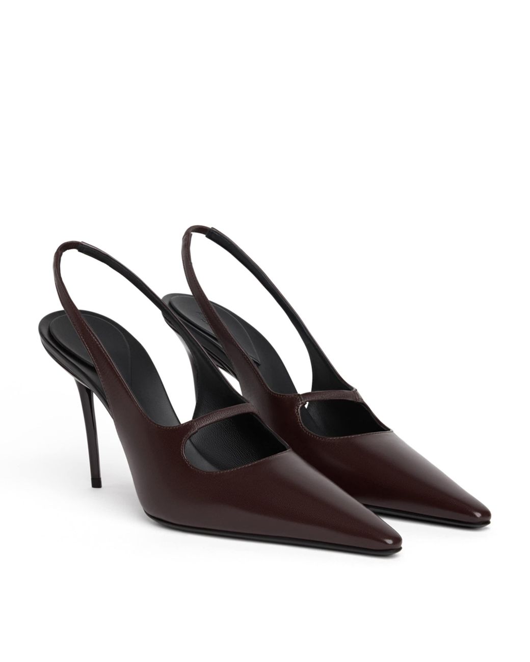 Alaïa Brown Leather Drop Slingback Pumps 80