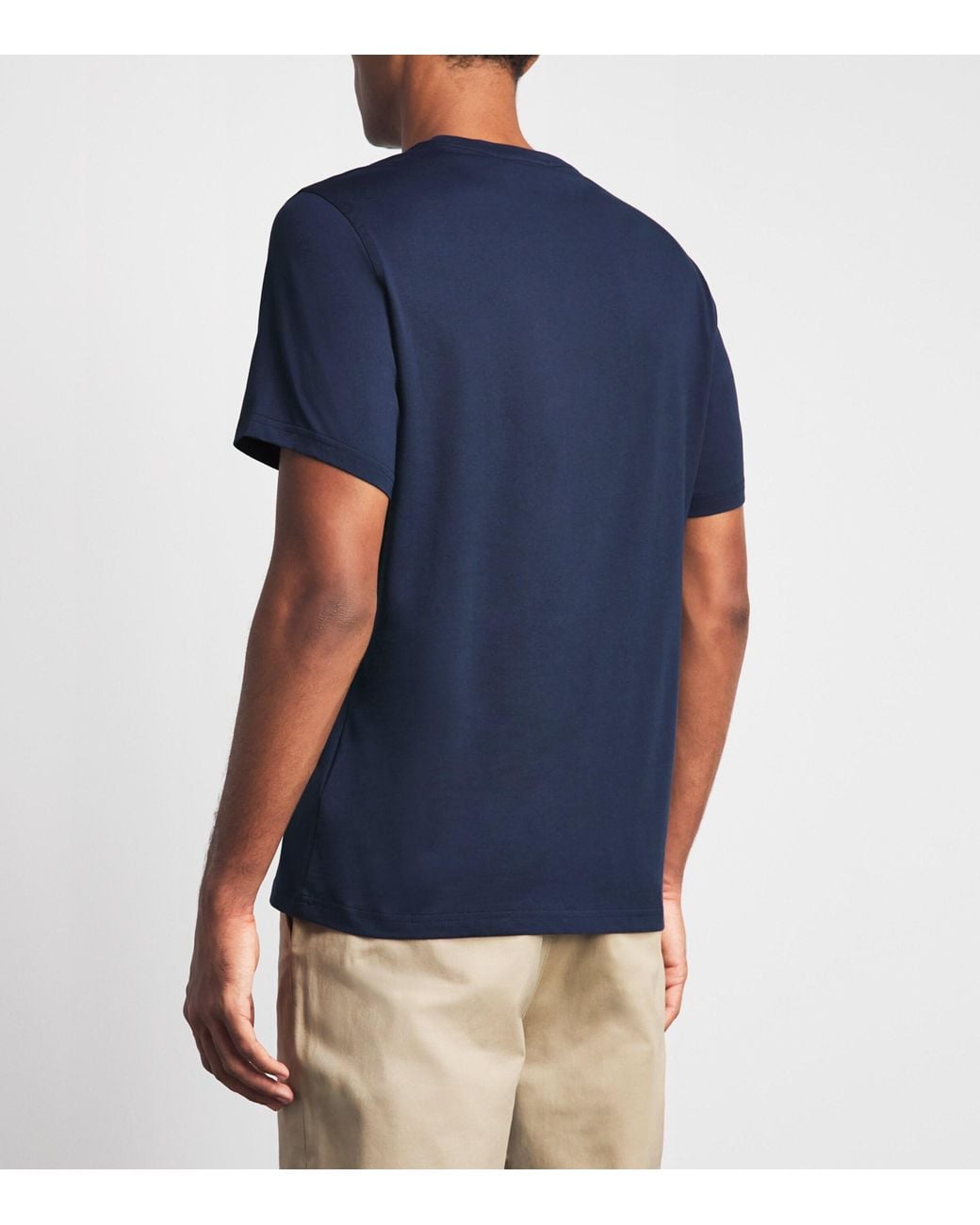 Barbour Blue Cotton Embroidered Crest T-Shirt for men