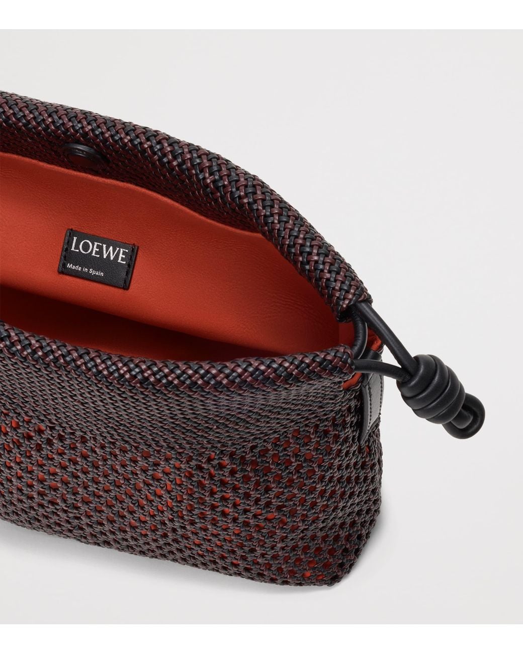 Loewe Brown Medium Woven Leather Flamenco Clutch Bag