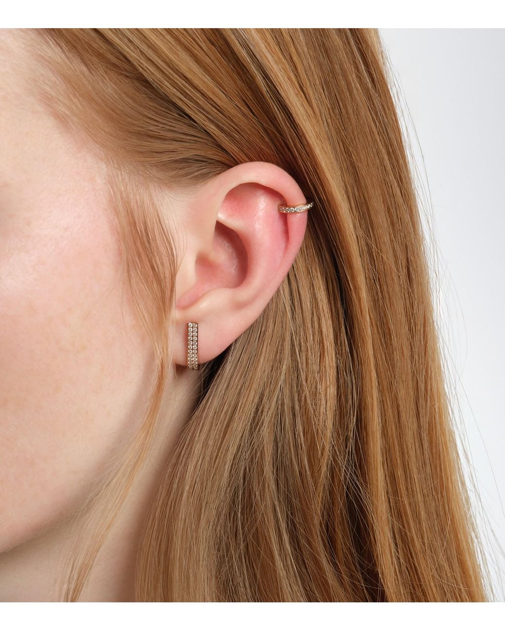 Repossi Metallic And Diamond Berbere Single Hoop Earring