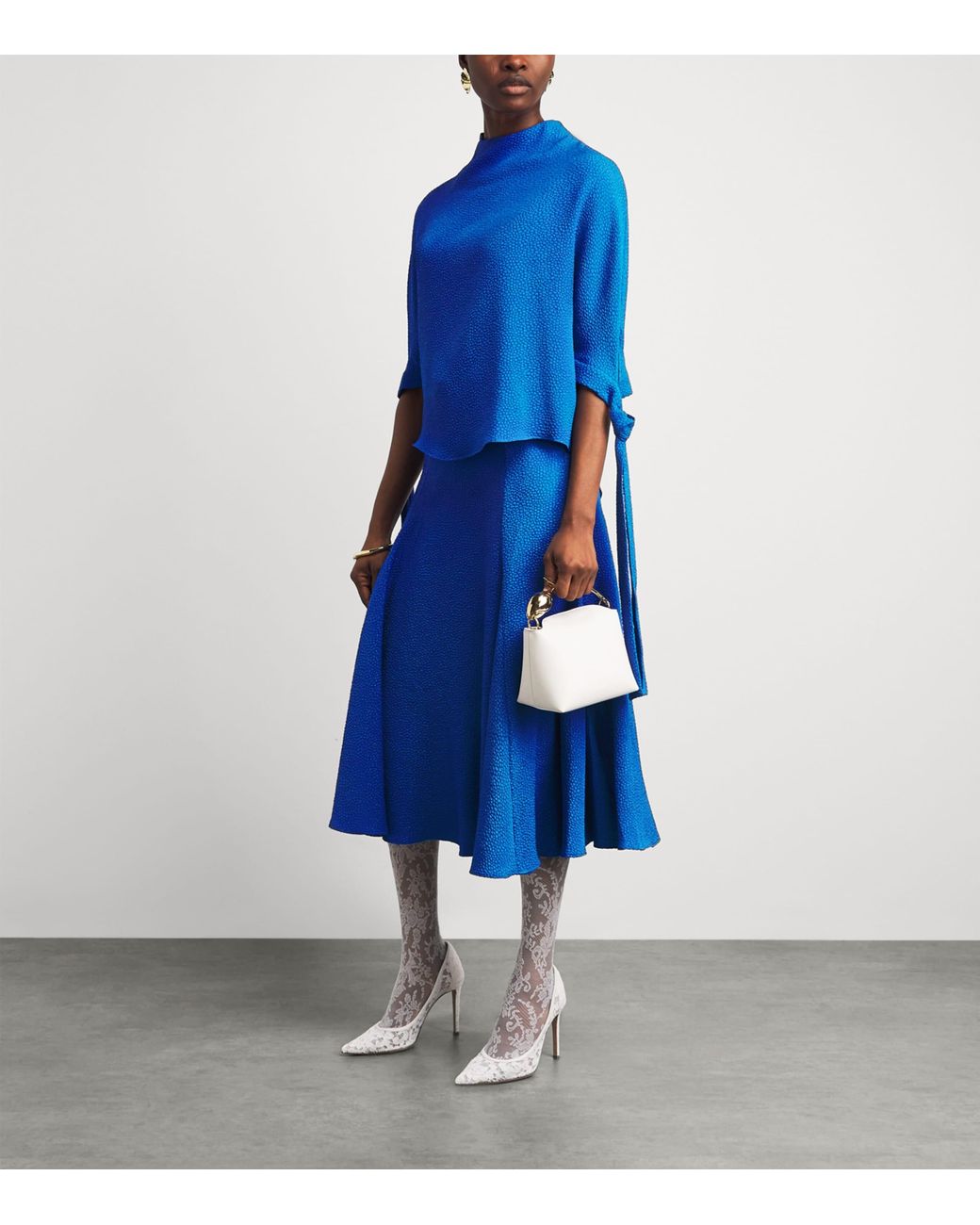 Edeline Lee Blue Jacquard Pedernal Top