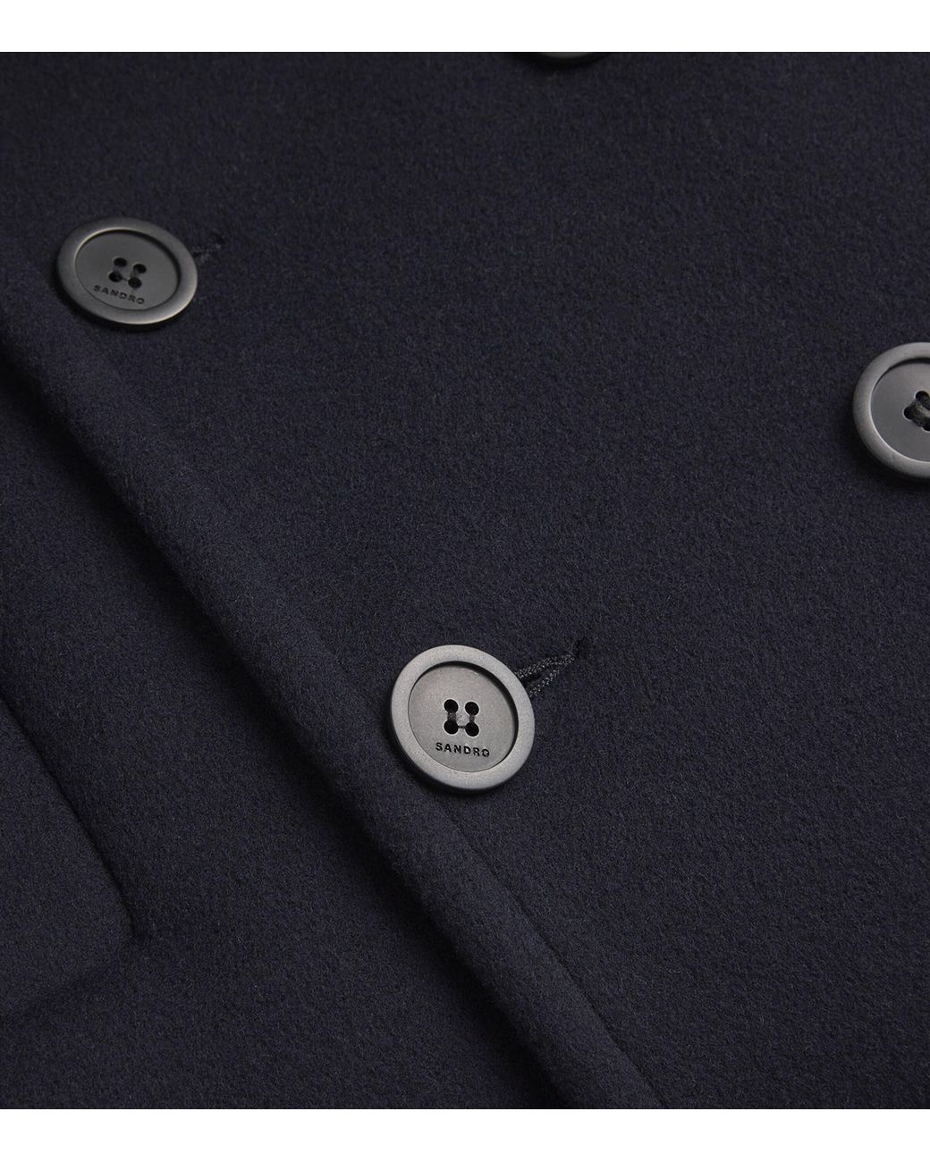 Sandro Blue Wool-Blend Peacoat for men