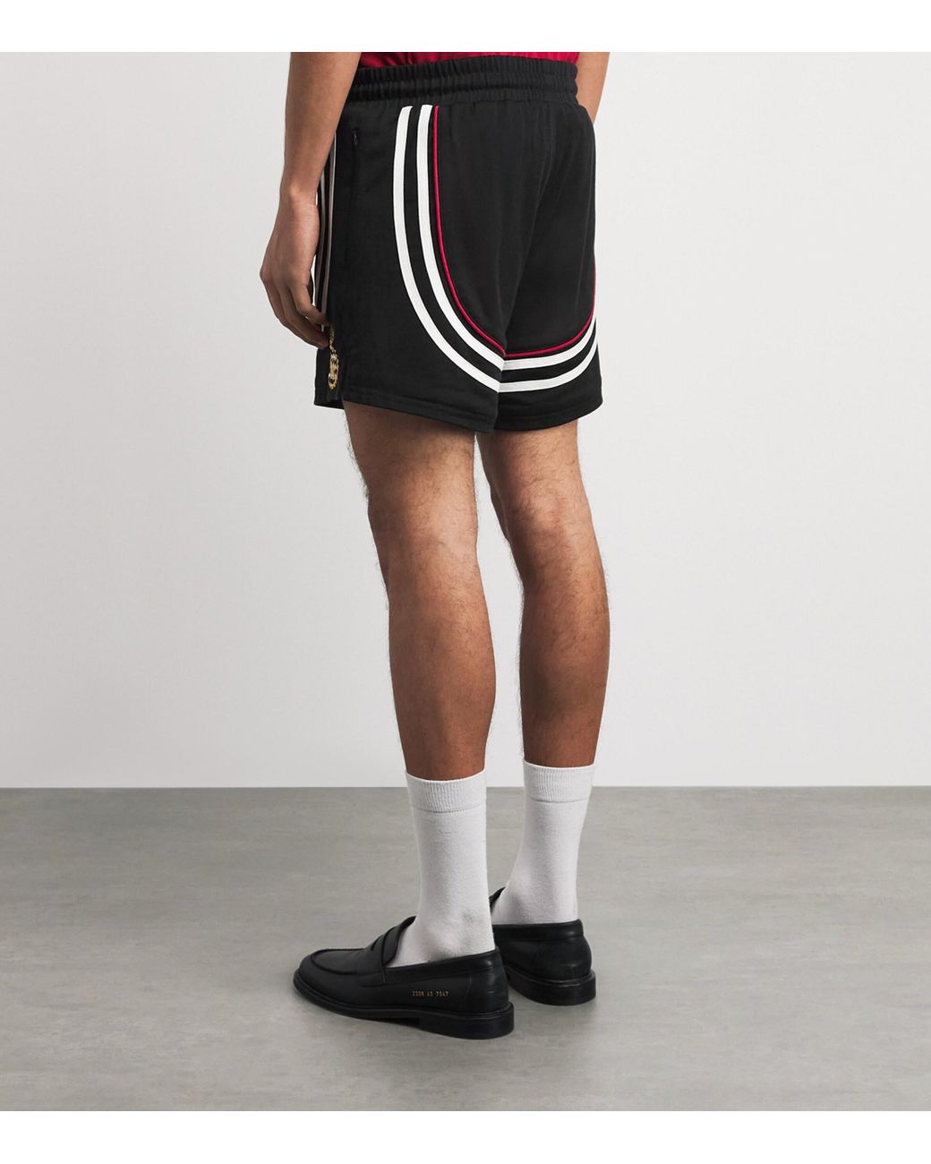 Rhude Black Cotton Lago Veille Soccer Shorts for men