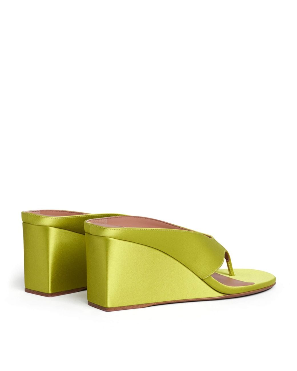 Alaïa Yellow Satin Cube Wedge Sandals 75