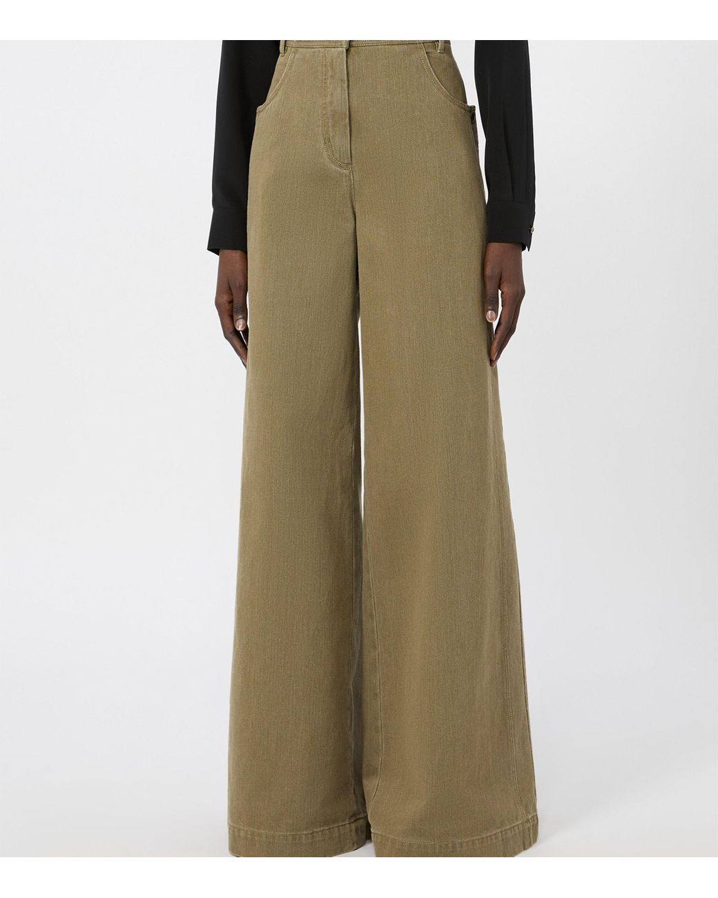 Max Mara Green Wide-Leg Jeans