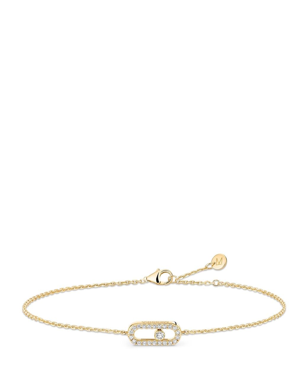 Messika White Move Uno Mini And Diamond Chain Bracelet