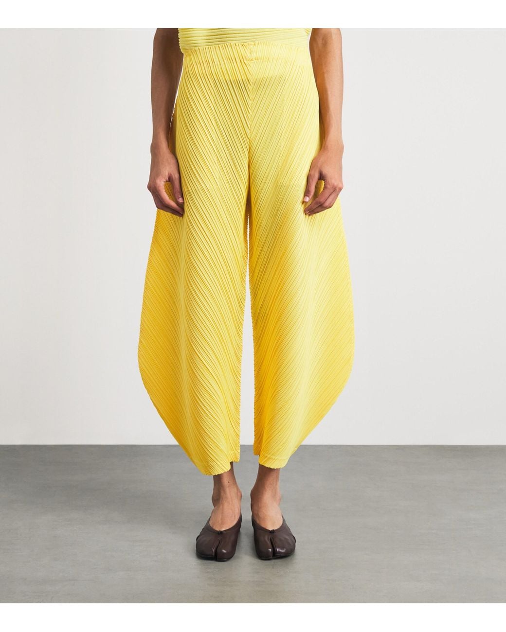 Pleats Please Issey Miyake Yellow Thicker Bottoms 1 Trousers