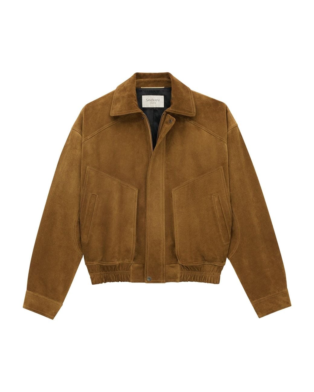 Saint Laurent Brown Suede Bomber Jacket