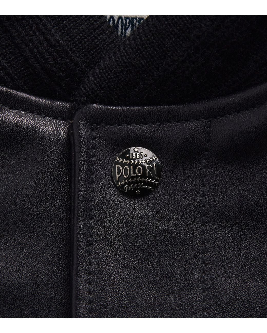 Polo Ralph Lauren Black X Yankees Leather Bomber Jacket for men