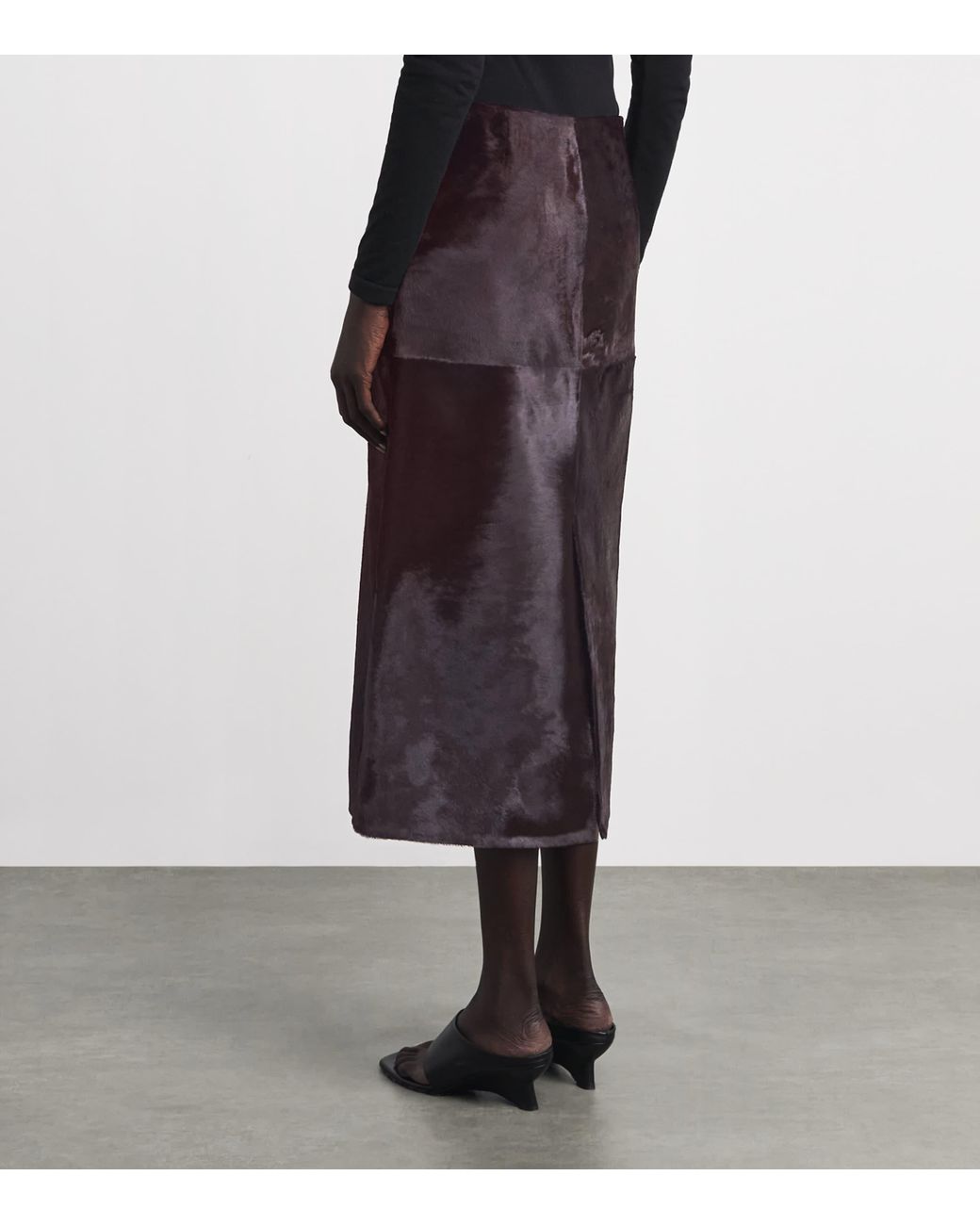 Jonathan Simkhai Purple Calf Hair Tobiana Midi Skirt