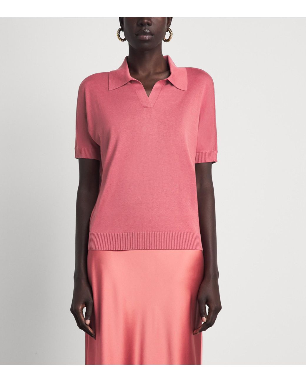 Joseph Pink Superfine Silk Niata Polo Shirt